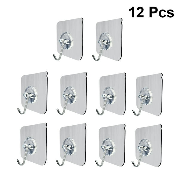 Adhesive Hooks Utility Hooks Heavy Duty Wall Hook For Bathroom Kitchen 12pcs Adhesive Hooks Utility Hooks Heavy Duty Wall Hook For Bathroom Kitchen 12pcs